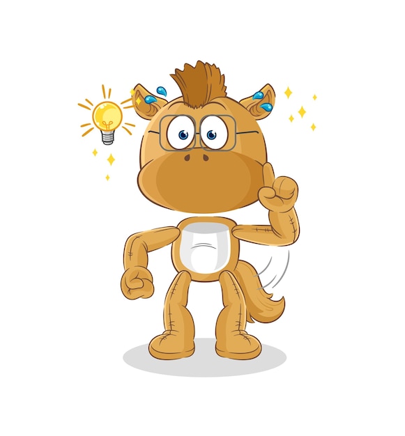 Caballo tiene un vector de mascota de dibujos animados de idea