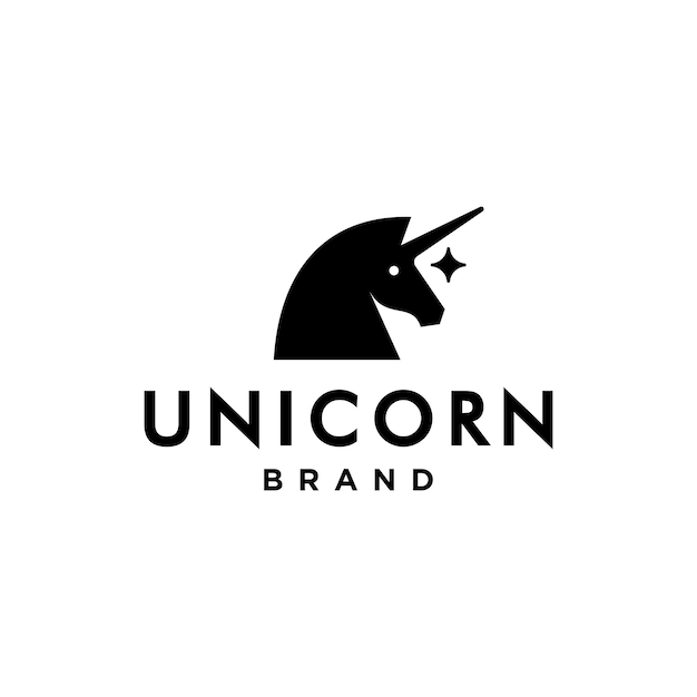 Caballo unicornio Pegaso con icono de diseño de logotipo de cuerno Vector icono de caballo semental de pie Ilustración