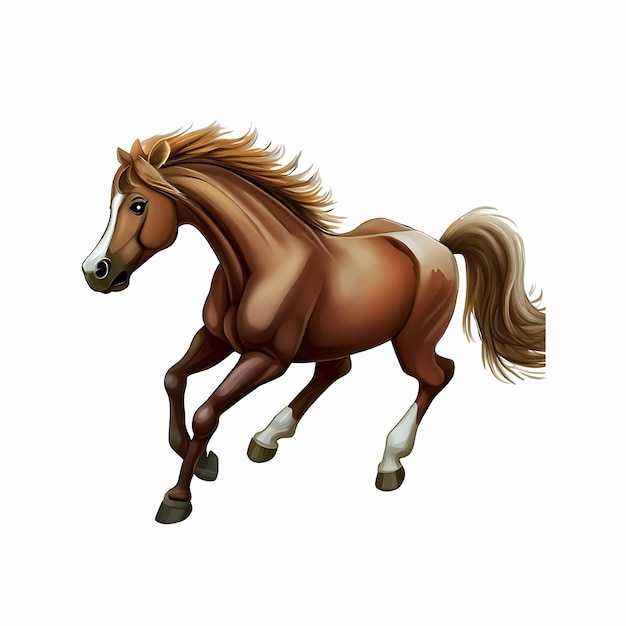 Vector caballo vectorial aislado en un fondo blanco