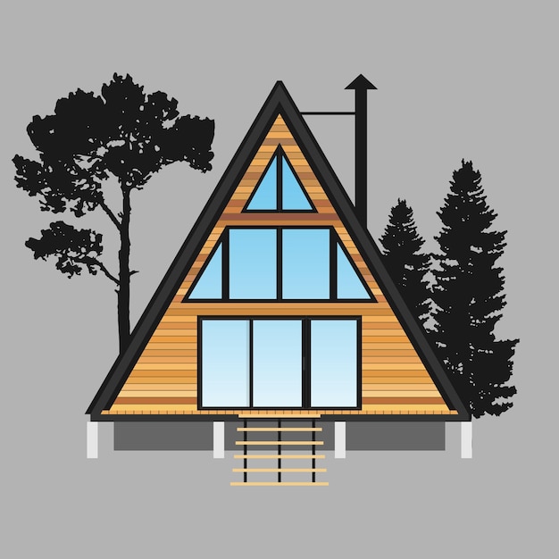 Cabaña de estructura en A de casa moderna