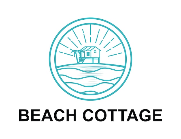 una cabaña de playa está en el fondo de una casa de playa