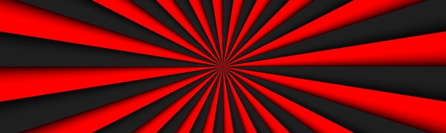 Cabecera abstracta negra y roja Líneas negras y rojas Bandera patrón brillante Ilustración vectorial simple