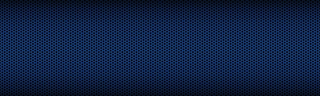 Cabecera geométrica azul con cuadrícula poligonal Bandera hexagonal metálica roja abstracta Ilustración vectorial