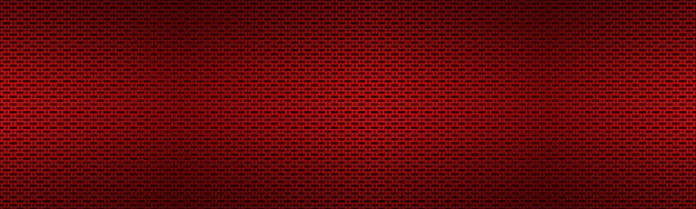 Cabecera metálica roja perforada Bandera de textura metálica Ilustración tecnológica simple Roto rectángulo redondeado y oval perforado