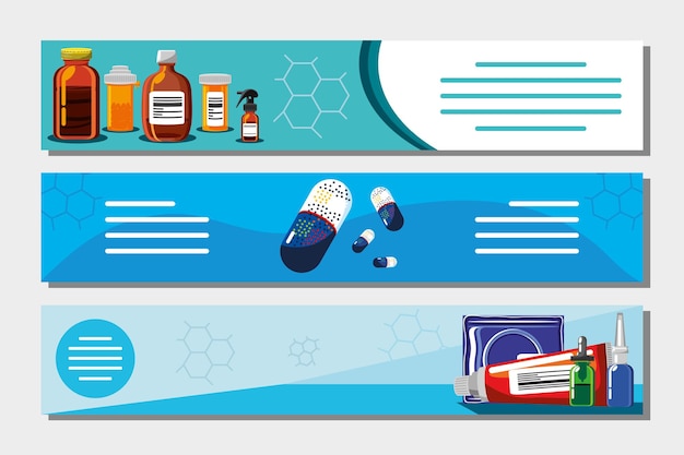 Vector cabecera de salud de tratamiento de medicina médica