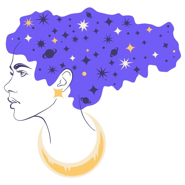 Cabello de estrellas de mujer