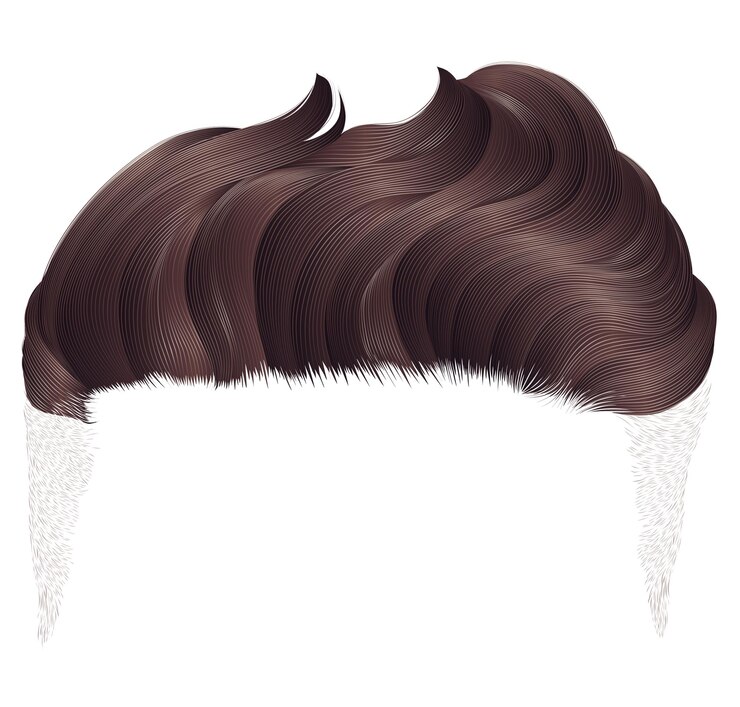 Vector el cabello del hombre es de moda, elegante, de color marrón, estilo de belleza, estilo de cabello alto.