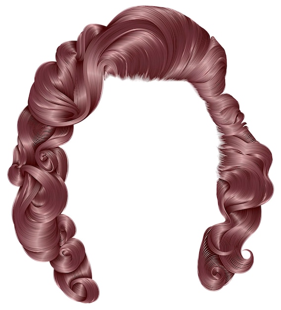 Vector cabello de mujer de moda aislado en blanco