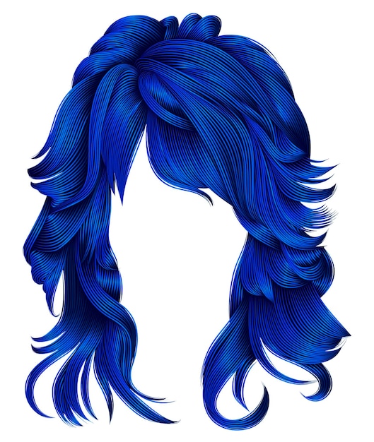 Vector cabello de mujer de moda aislado en blanco