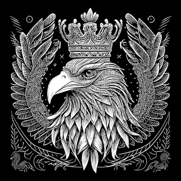 Vector la cabeza del águila americana ilustra las características feroces y majestuosas del pájaro, el símbolo de poder y libertad
