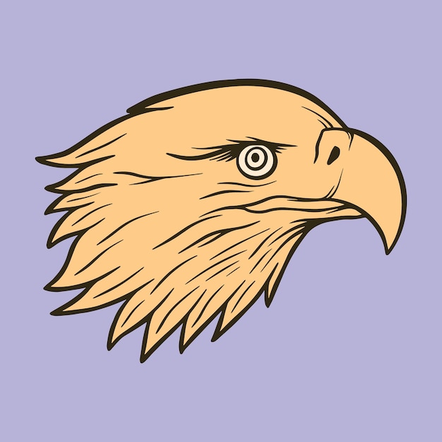 cabeza de águila colorida ilustraciones dibujadas a mano para pegatinas tatuaje de logotipo, etc.