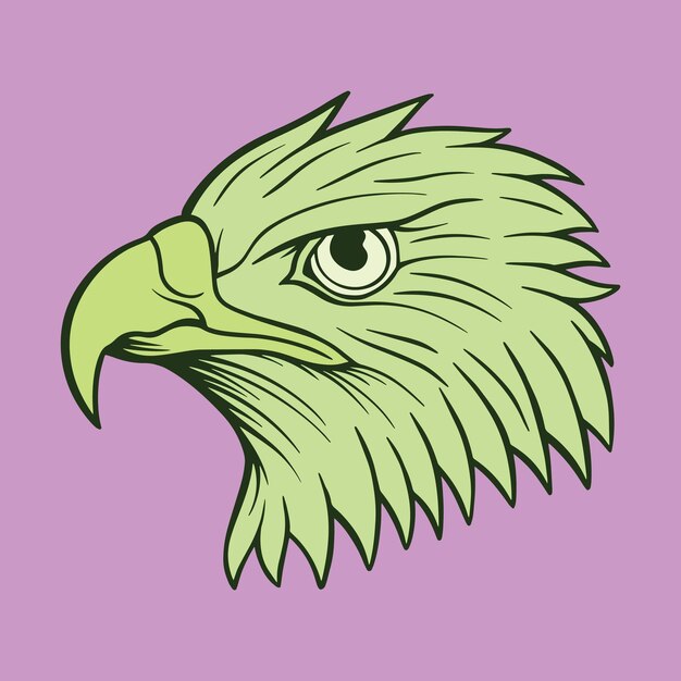 Vector cabeza de águila colorida ilustraciones dibujadas a mano para pegatinas tatuaje de logotipo, etc.