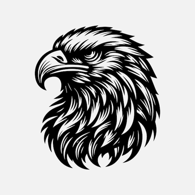 Cabeza de águila con garras Ilustración vectorial aislada en fondo oscuro