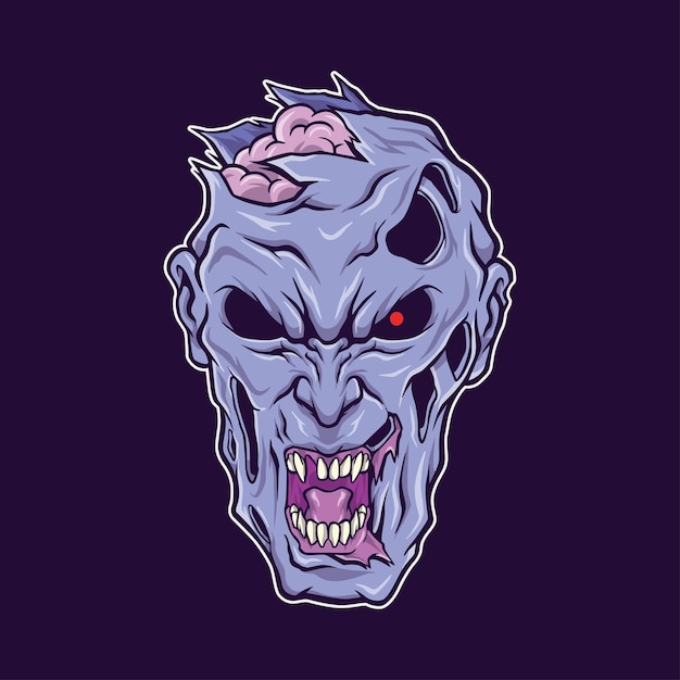 Cabeza de Angry Zombie Illustration Logo