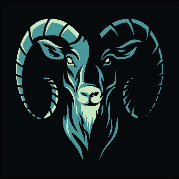 Cabeza de animal - cabra - logotipo / icono ilustración mascota