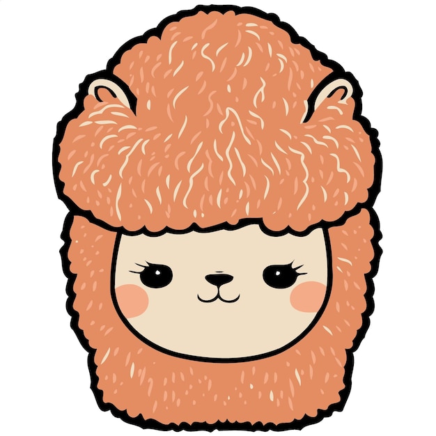Cabeza de animal mamífero de alpaca
