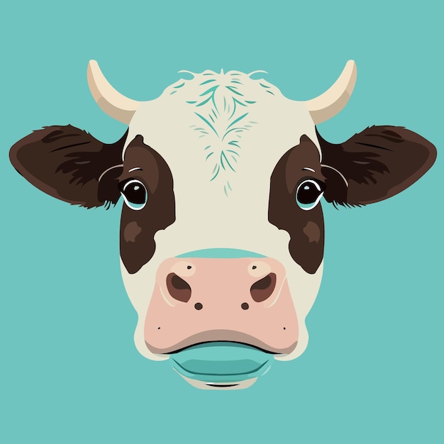 Vector cabeza de animal mamífero vaca