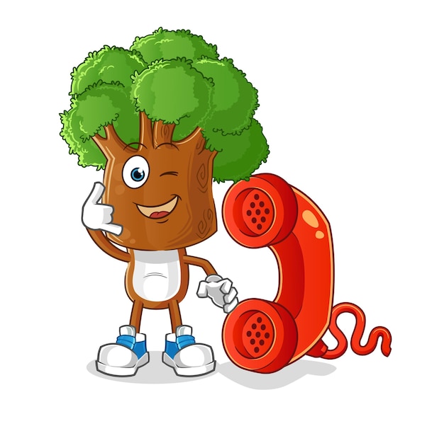 Cabeza de árbol de dibujos animados llamada mascota vector de dibujos animados