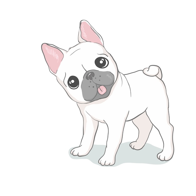 Cabeza de bulldog francés aislada. ilustración vectorial