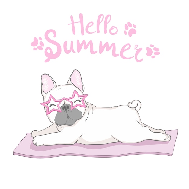 Cabeza de bulldog francés aislada. Ilustración vectorial