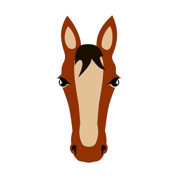 La cabeza del caballo está aislada sobre un fondo blanco Ilustración vectorial para su diseño