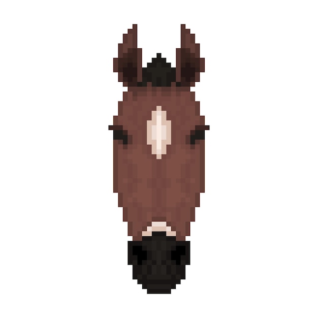 Cabeza de caballo en estilo pixel art