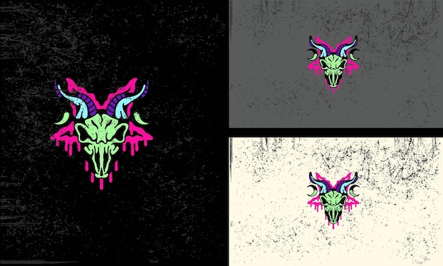 Cabeza de cabra con diseño de mascota vectorial de cuerno