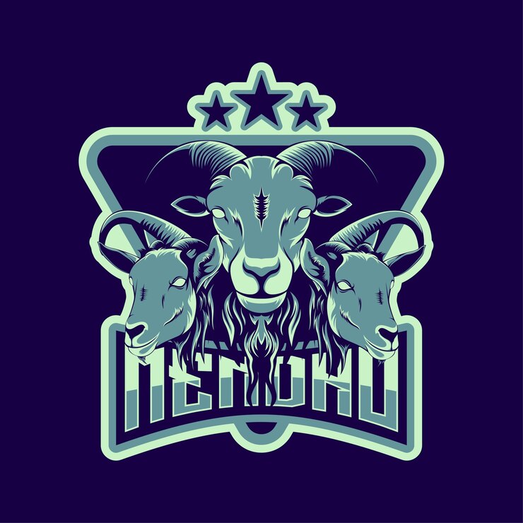 Cabeza de cabra mascota esport logotipo emblema de cabra vector del logotipo de la cabra