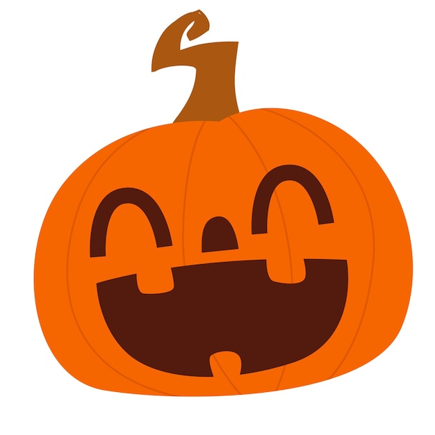Cabeza de calabaza de halloween divertida de dibujos animados aislada Ilustración vectorial de jackolantern