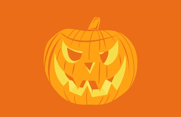 Vector cabeza calabaza halloween ilustrativo