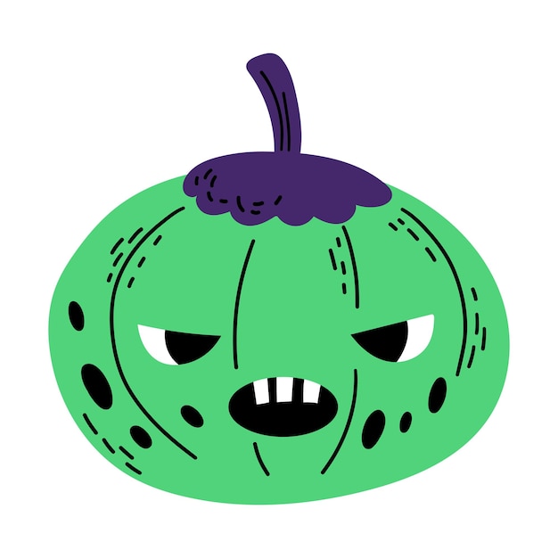 Cabeza de calabaza Ilustración de Halloween dibujada a mano