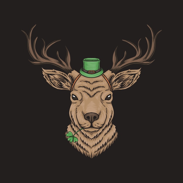 Cabeza de ciervo para el día de san patricio
