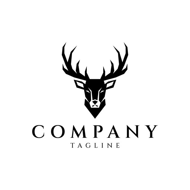 Cabeza de ciervo hipster retro logo diseño vector ilustración