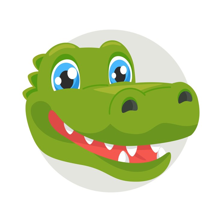 Vector cabeza de cocodrilo de dibujos animados