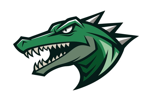 Cabeza de cocodrilo Mascota Logo Vector Juegos feroces y diseño de canal de YouTube para agresivos