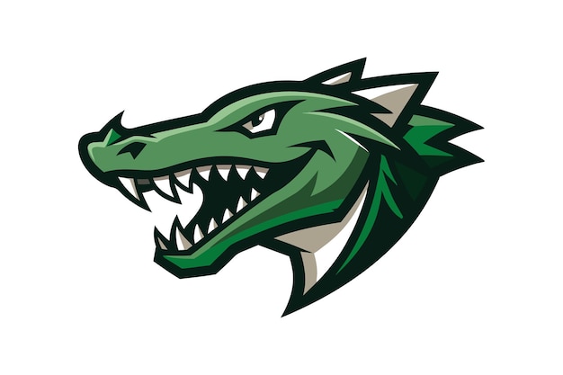 Cabeza de cocodrilo Mascota Logo Vector Juegos feroces y diseño de canal de YouTube para agresivos