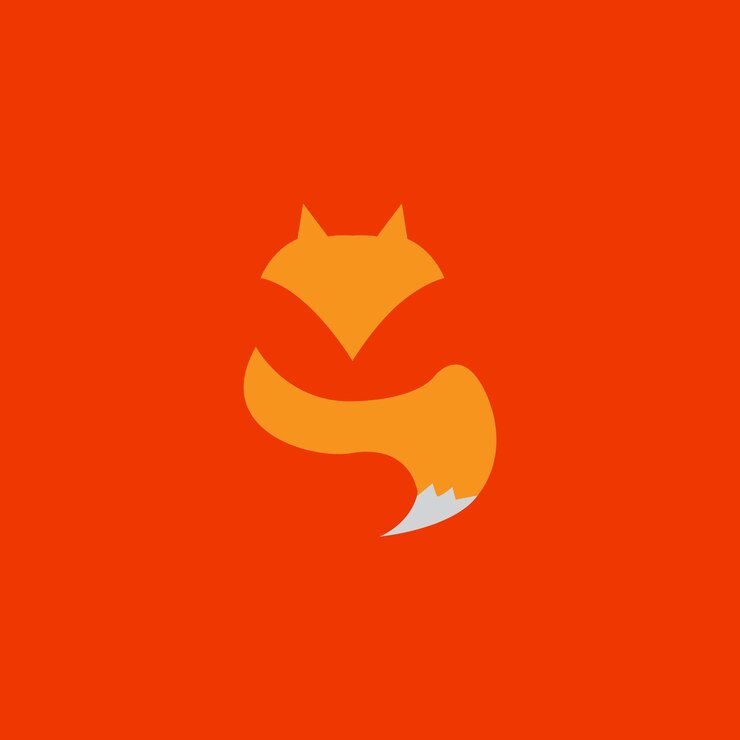 Vector cabeza colorida cola de zorro logotipo moderno símbolo icono vector diseño gráfico ilustración idea creativa
