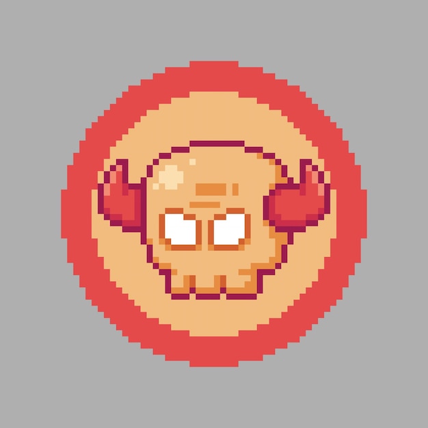cabeza de cráneo de llama en estilo de pixel art con fondo aislado