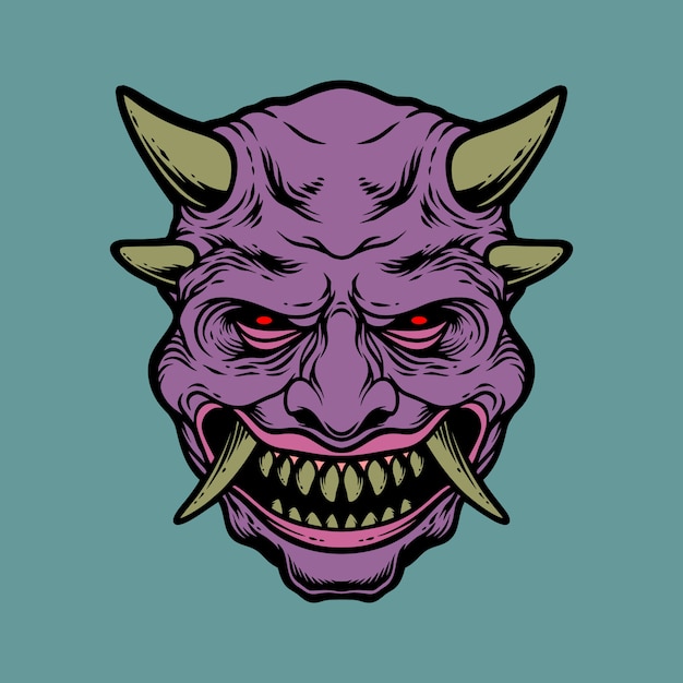 cabeza de demonio púrpura