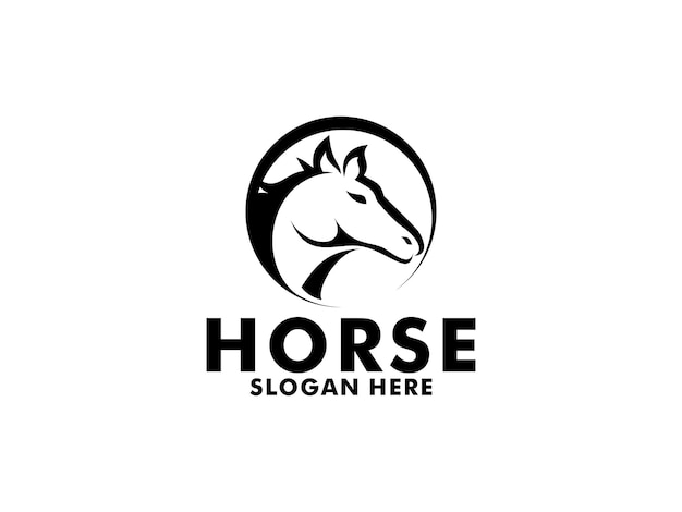 cabeza de diseño de logotipo de caballo plantilla de vector de logotipo de caballo