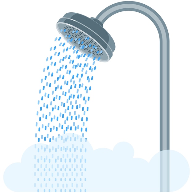 Cabeza de ducha vector icono aislado de equipo de baño
