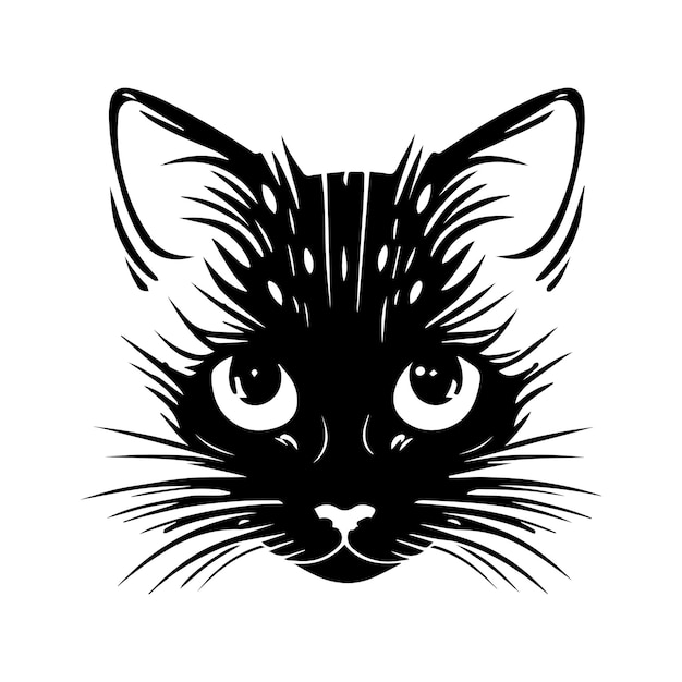 Cabeza de gato estilizada simple para diseño de logotipo