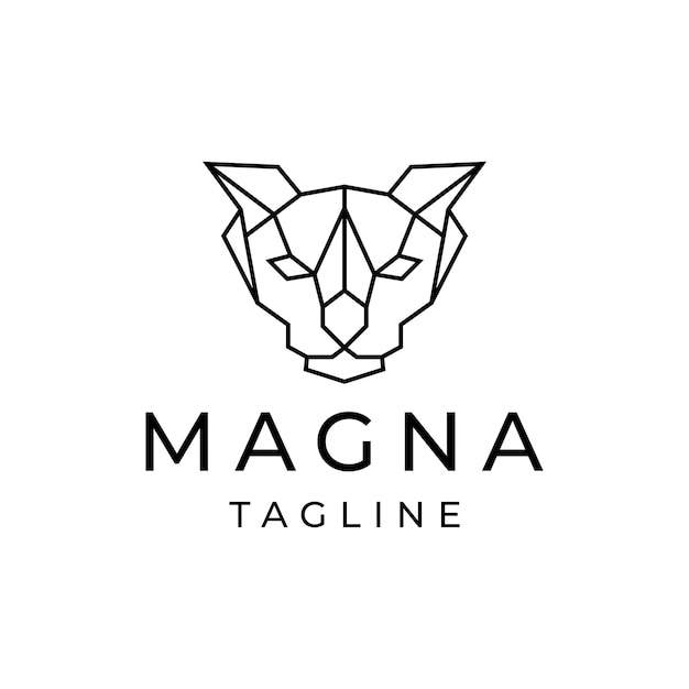 Cabeza de gato plantilla de diseño de icono vectorial del logotipo poligonal geométrico