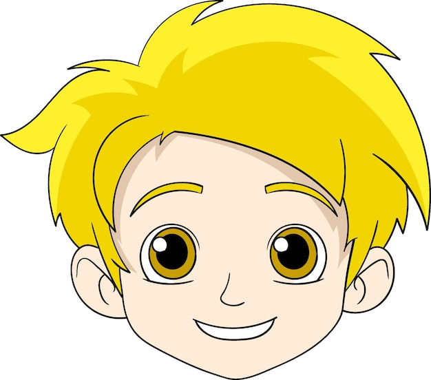 Vector la cabeza de un guapo niño de cabello amarillo