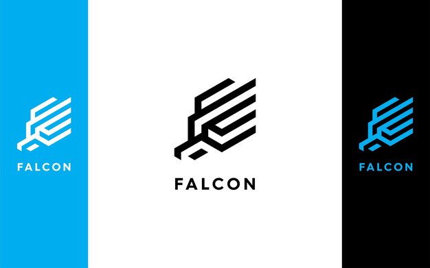 Cabeza de halcón con línea de icono simple