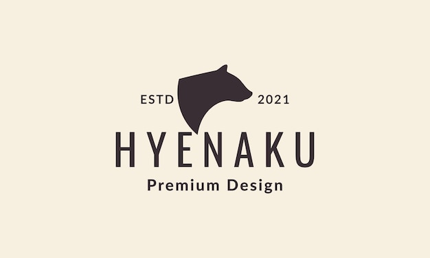 Cabeza hiena vintage logo vector icono ilustración diseño