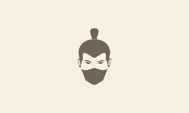 Cabeza de hombre asiático con máscara logo símbolo vector icono ilustración diseño gráfico