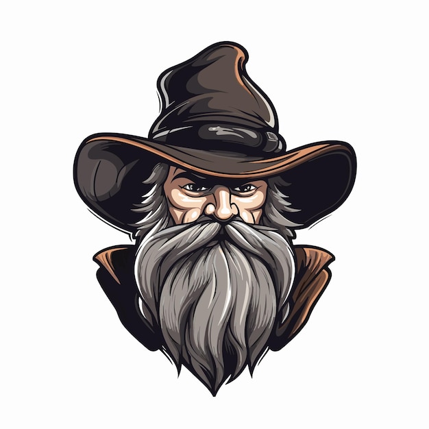 Cabeza de hombre en ilustración de avatar de sombrero de vaquero
