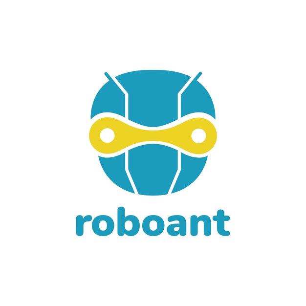 Cabeza hormiga robot tecnología logotipo diseño vector gráfico símbolo icono ilustración idea creativa
