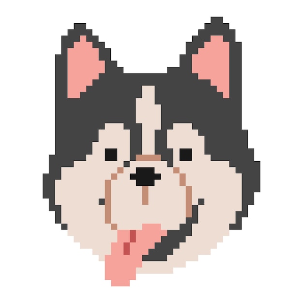 Cabeza de husky siberiano Pixel 1